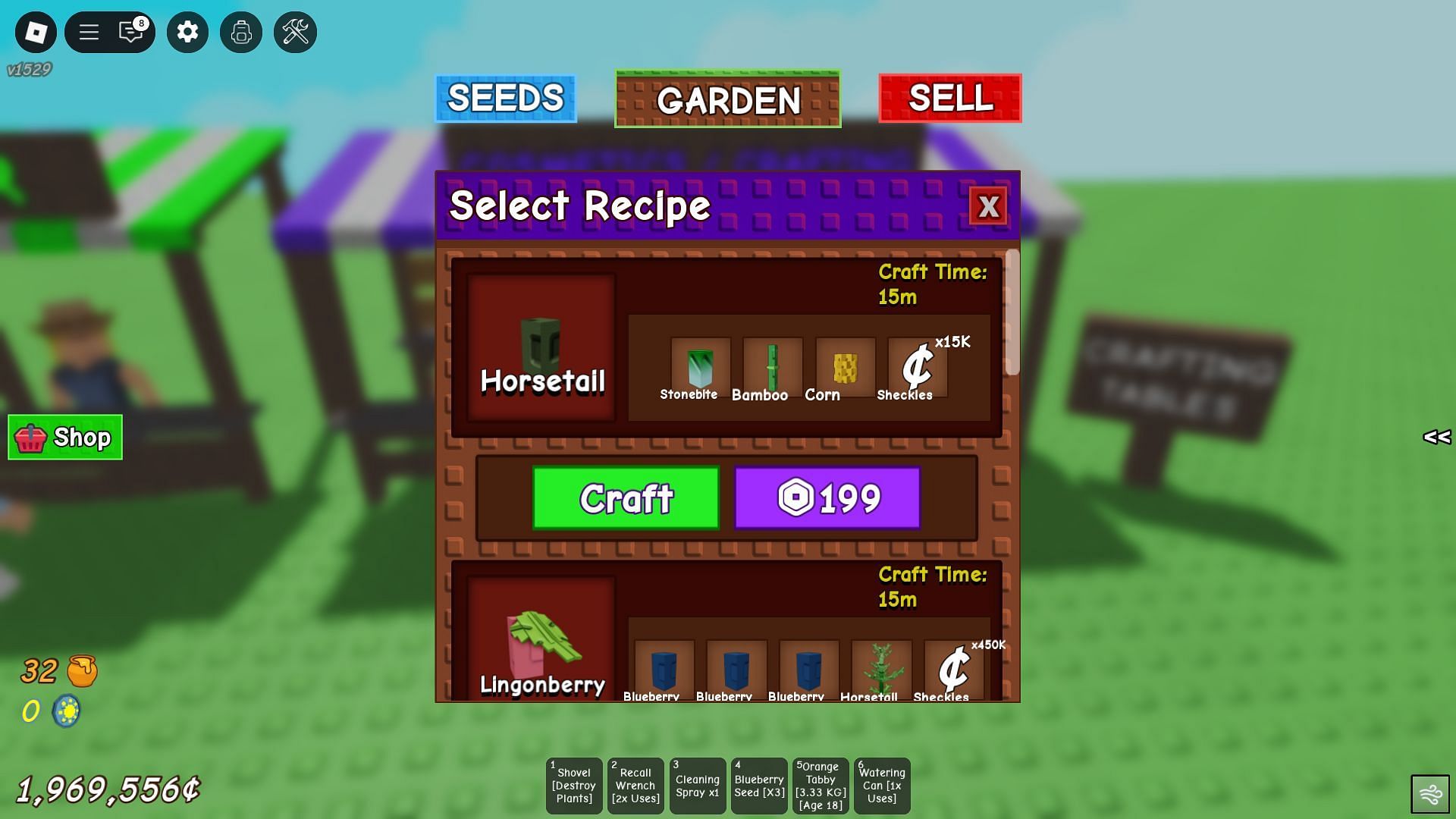 The Horntail crafting recipe (Image via Roblox)